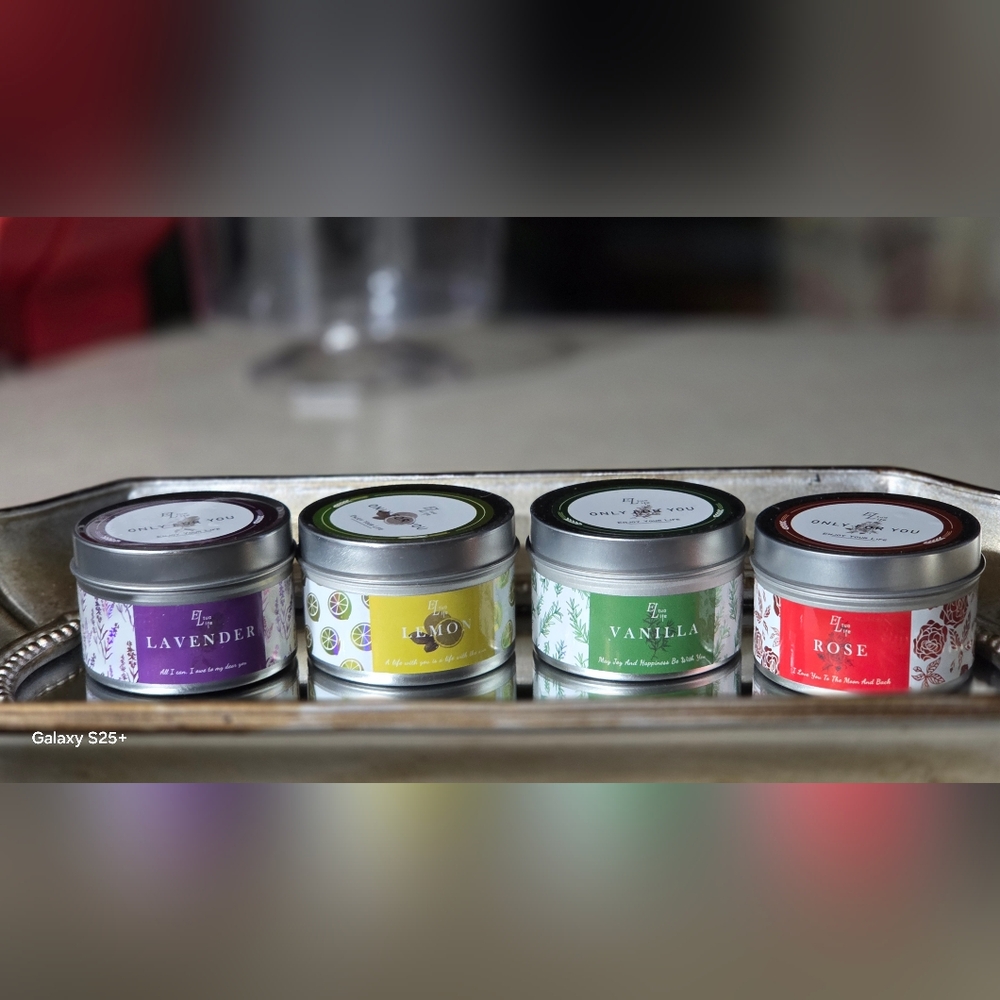 Lavender, Lemon, Vanilla, Or Rose Scented Homemade Soy Candle (I Set Of 4/$5)
